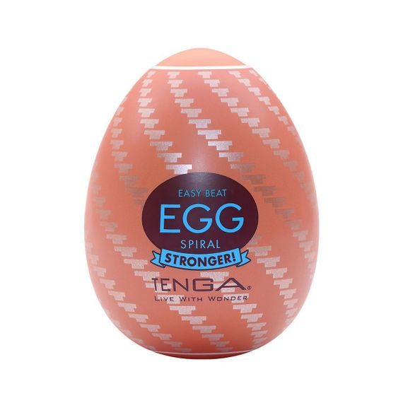 Мастурбатор-яйце Tenga Egg Spiral, щільний TPE, пробник лубриканту 5 мл Sex Aura