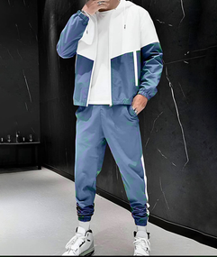 Костюм плащевка ультра голубо-белый S XL