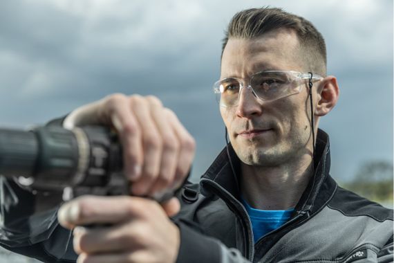 Окуляри захисні Hoegert SAUER HT5K012 прозорі лінзи синя оправа, універсальний розмір | Зображення 4
