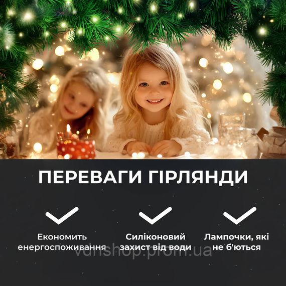 Гірлянда роса на пульті 100 метрів на 1000 led світлодіодів крапля на білому дроті біла 1000L100MWW | Зображення 5