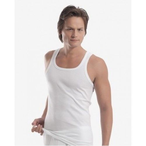 Чоловіча майка бавовна біла. Модель 1026-A OZTAS | Зображення 1