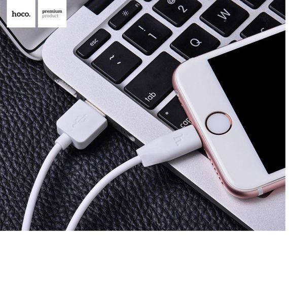 Кабель HOCO X1 USB to Micro  2.4A, 1m, PVC, PVC connectors, White | Зображення 1