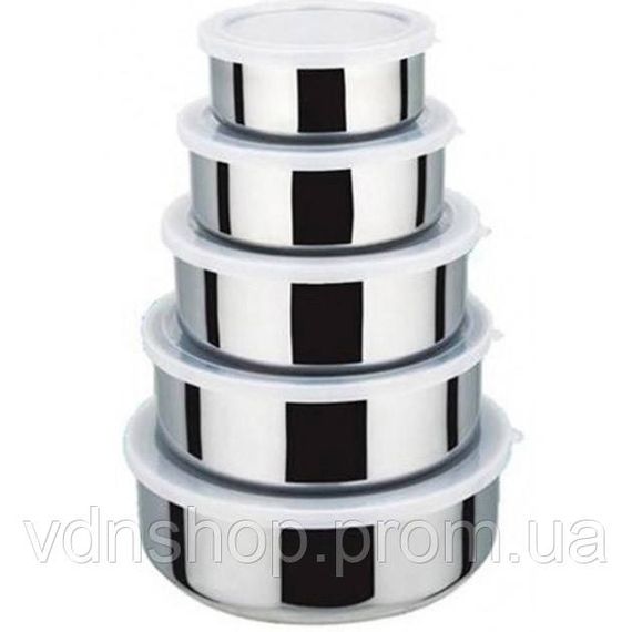 Набір харчових контейнерів Unique UN-1515 5 шт із нержавіючої сталі KL-89 | Зображення 8