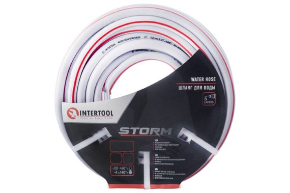 Шланг поливочный Intertool - 3/4" x 30 м серый 5 слойный (GE-4143) | Зображення 1