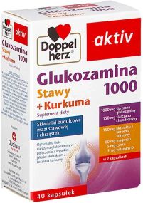 Глюкозамін 1000 + Хондроїтин + Куркума Doppelherz aktiv – здорові суглоби та зв’язки, 40 капсул