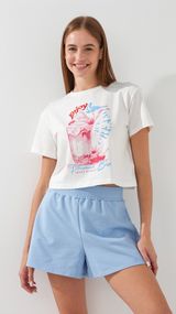 Футболка з принтом Enjoy Summer жіноча  LAWA P-WB02401 M Молочний shop (2000999215353)