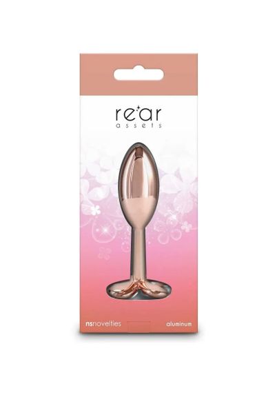 Анальна пробка металева NS Novelties Rear Assets Clover, золотий Sex Aura | Зображення 4