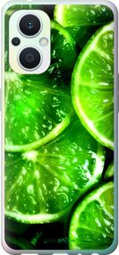 Чохол на Oppo Reno8 Lite Зелені часточки лимона "852u-2755-2448"