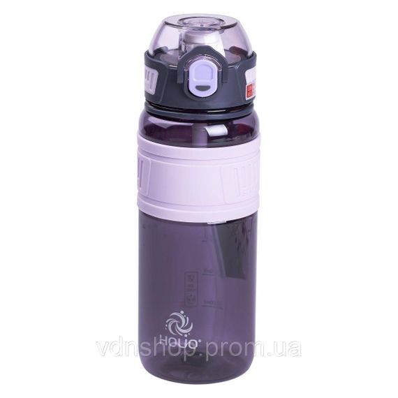 Бутылка для воды с трубочкой и ремешком 750 мл спортивная бутылка 23.5 см Фиолетовая HP-14-34V