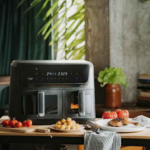 Аэрофритюрница Adler AD 6324, 11 л, мультипечь без масла, аэрогриль, 2 корзины | Зображення 8