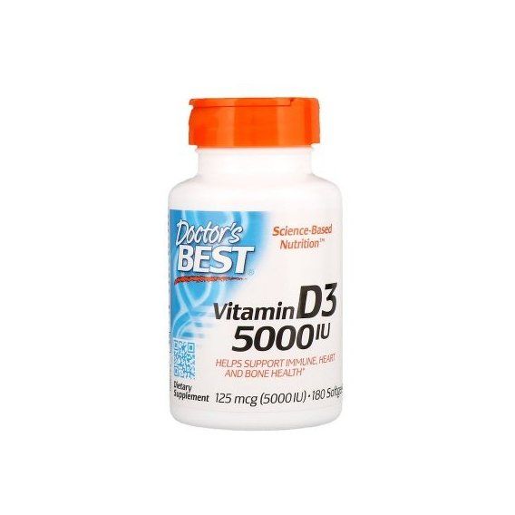 Вітамін D Doctor's Best Vitamin D3 5000 IU 180 Softgels