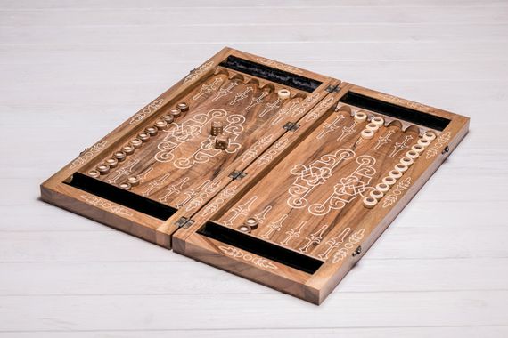 Настольные деревянные нарды EcoWalnut M с индивидуальным дизайном | Зображення 8