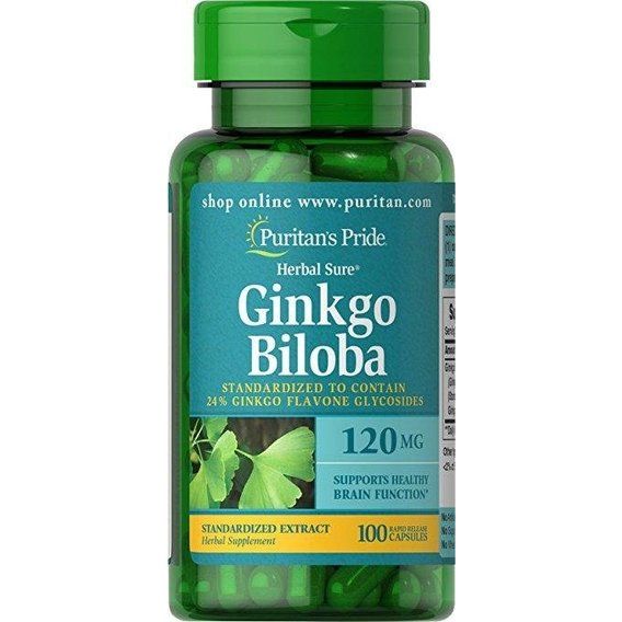 Гінко білоба Puritan's Pride Ginkgo Biloba Standardized Extract 120 mg 100 Caps