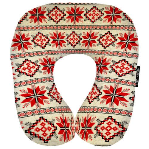 Подушка дорожня Украинский орнамент 32x30 см (DOP_UKR003)