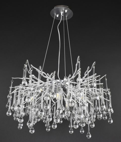 Люстра підвісна кришталева 27238 Хром 45-190х80х80 см.