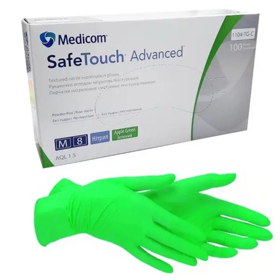 Перчатки нитриловые Medicom Green размер S 3,5гр (зеленые) 100 шт | Зображення 1
