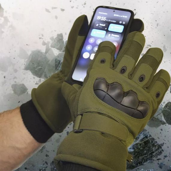 Зимові тактичні рукавиці з сенсорним пальцем, Розмір L / Повнопалі водонепроникні рукавички на хутрі | Зображення 5