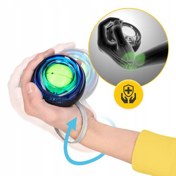 Тренажер для кисті та зап'ятстя 4FIZJO Power Ball гіроскопічний Blue/Yellow (P-5905973402224) | Зображення 5
