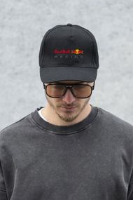 Кепка бейсболка тракер Without з принтом RedBull Black