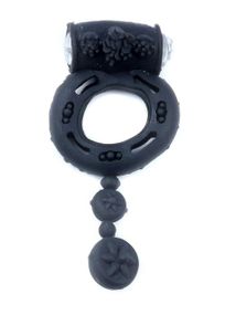 Эрекционное кольцо - Vibrating Cockring Black sexstyle