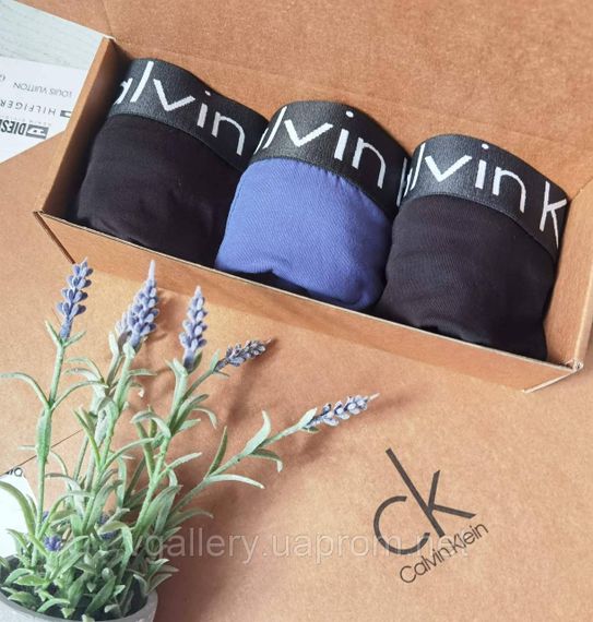 Чоловічий набір бавовняних трусів, чоловічі труси СК у коробці на 3 штук, набір чоловічих трусів на подарунок ХЛ | Зображення 2