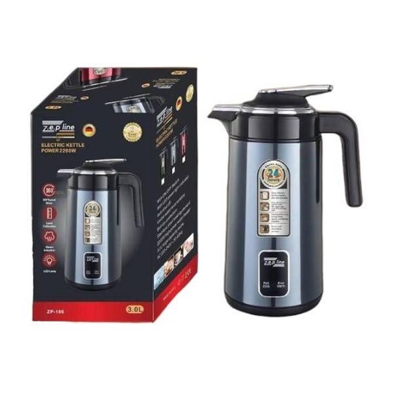 Чайник электрический термос 3л 2200Вт с датчиком температуры  Zepline ZP123 Синий