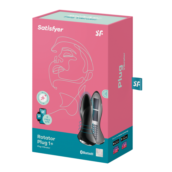 Анальный смарт-вибратор Rotator Plug 1+ с вибрацией и имитацией римминга, черный цвет Satisfyer (Германия) Sex Aura | Зображення 7
