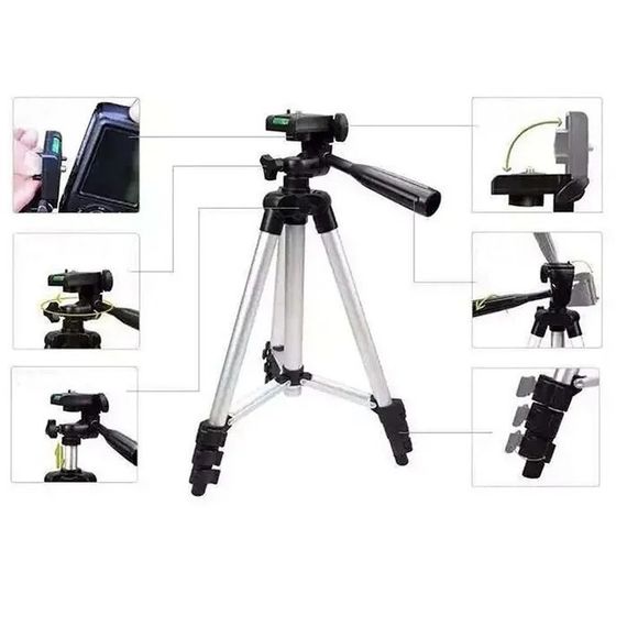 Штатив для телефону та фотоапарата Tripod 3110 PRO портативний трипод 0,35-1.02м висота. ND-469 Колір: срібний | Зображення 4