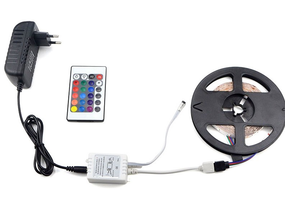 Світлодіодна стрічка 3528 300 LED RGB у комплекті з пультом та блоком живлення 5 метрів (sv1184)