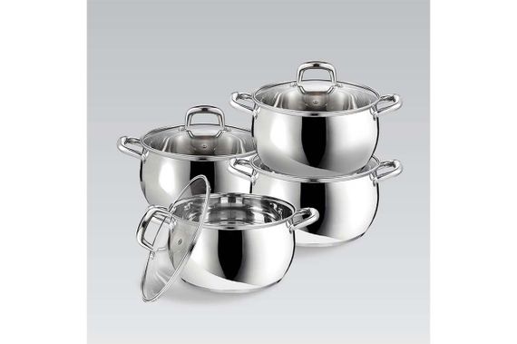Набор посуды нержавеющий Maestro - 2 x 2,8 x 3,8 x 6,4 л (4 шт.) (MR-3515-8)