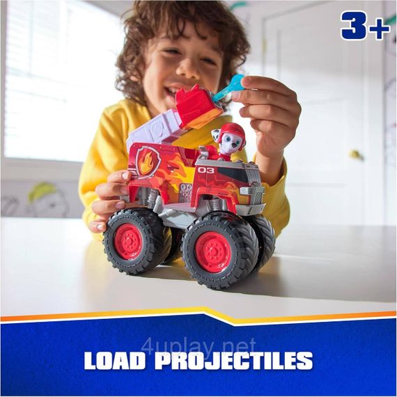 Paw Patrol Rescue Wheels Пожежний автомобіль з водієм Маршал серії Мега колеса Щенячий патруль Оригінал | Зображення 3