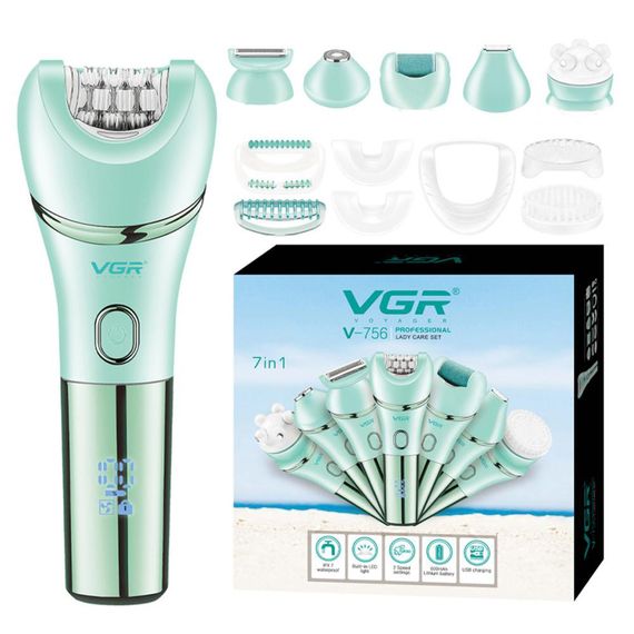 Эпилятор VGR V-756 GREEN 7 SE-189 в 1