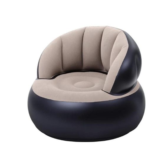 Надувное кресло AIR SOFA  / Надувное велюровое кресло 80×80×67см Бежевый | Зображення 2