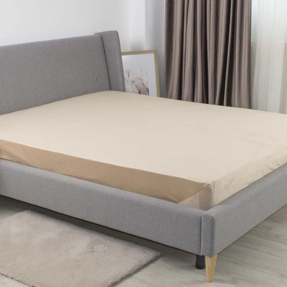 Простынь-чехол на резинке двуспальная ТЕП Velour 2-04824_35036 180х200 см золотой бежевый | Зображення 1