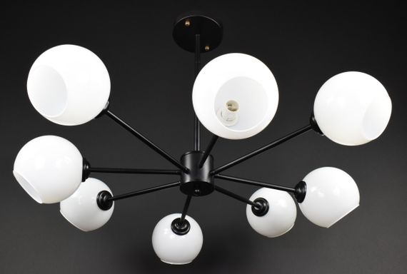 Люстра стельова на 8 лампочок 27830 Чорний 30-65х92х92 см.