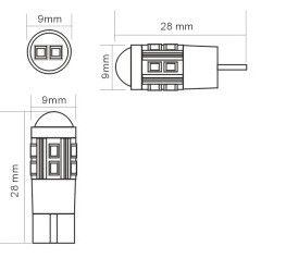 Світлодіодна автолампи T10 (W5W) White 10 5630smd canbus with ring (160 Lm) з "обманкою" | Зображення 3