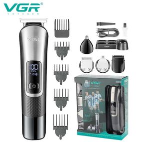 Набор для стрижки VGR 5 в 1 V-111, 9 насадок, Аккумуляторный универсальный триммер для стрижки