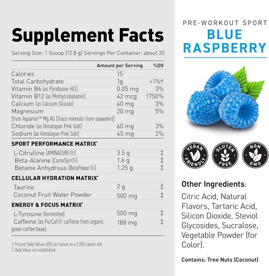 Pre-Workout, Sport 266 g (Blue Raspberry) | Зображення 1