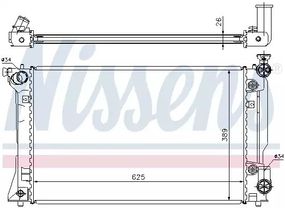 Радіатор охолодження двигуна TOYOTA AVENSIS, NISSENS (64668A)