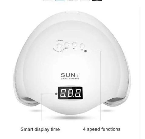 Лампа для манікюру настільна SUN 5 LED UV 48Вт потужна професійна манікюрна лампа для гель лаку полігелю | Зображення 2