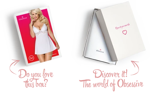 Сатиновий пеньюар із мереживом Obsessive 810-BAB-2 babydoll & thong, білий, пеньюар, танга, S/M | Зображення 7