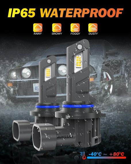 Светодиодная автомобильная лампа 9012/HIR2 100 Вт 20000 лм 6500 К холодный белый (2 шт.) | Зображення 3