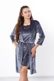 Комплект жіночий (халат+сорочка) Носи своє 44 Сірий (p-10151-108229)