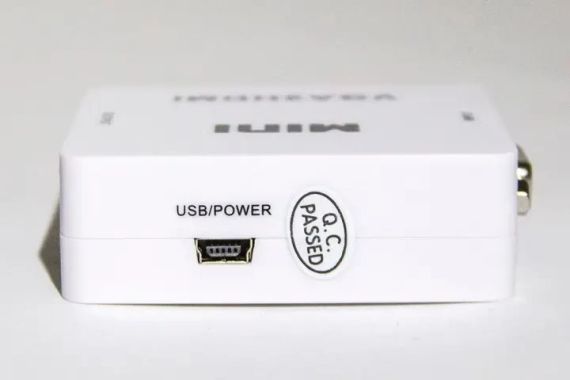 Перехідник VGA на HDMI конвертер для ПК, ноутбука, відео реєстратора адаптер перетворювач з аудіо та зовнішнім живленням HDMI - | Зображення 2