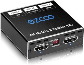 Розгалужувач Ezcoo 4K HDMI 2.0 Splitter 1x2 HDMI-сплітер 1 вхід 2 виходи, HDMI розподілювач