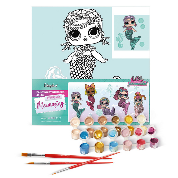 Картина за номерами "L.O.L. Surprise! Mermaids Merbaby" KHO6262, 40х40 см | Зображення 1