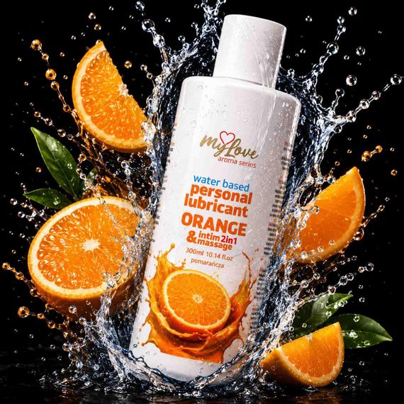 Водний лубрикант 2в1 для інтимної близькості та масажу MyLove Aroma Series Orange (Апельсин), 300 мл Sex Aura | Зображення 1