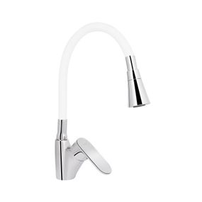 Смеситель для кухни Lidz Tani 007F3 с гибким изливом (k40) LDTAN007F3WCR40423 Chrome/White