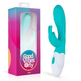 Вібратор-кролик Leda Good Vibes Only, силіконовий, блакитний, 20 см х 3.2 см sexstyle