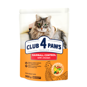 Сухий корм Club 4 Paws Premium Hairball Control для дорослих довгошерстих котів, з куркою 300 г